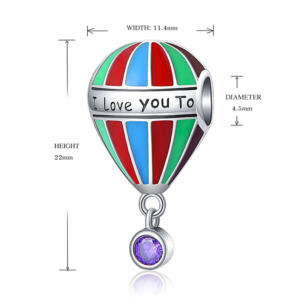 Fit Authentic European Charms Bracelet Silver 925 Original Hot Air Balloon Beads for Women Color Enamel Zircon Fashion Jewelry | Украшения