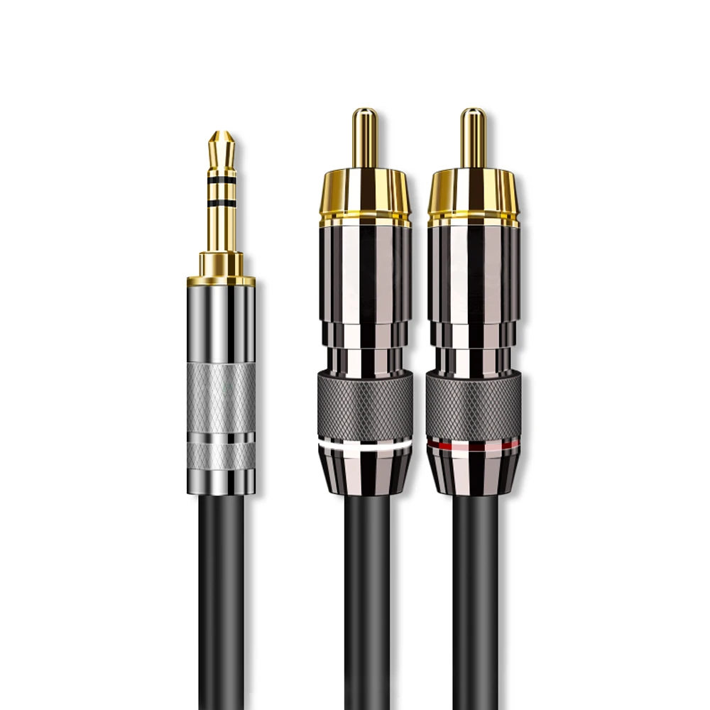 Аудиокабель MOWU с разъемом 3 5 мм на 2 RCA Hifi автомобильные наушники AUX для ПК