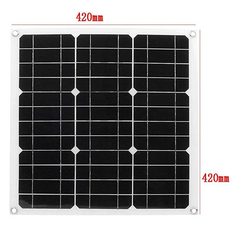 Harga 100W 12V 5V Solar Panel 10A PWM Controller USB Solar Charger Baterai IP65 Kristal Tunggal Untuk Mobil Buaya Klip Kabel