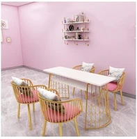gold fashion double deck manicure table and chair set north european double manicure table chair japanese manicure