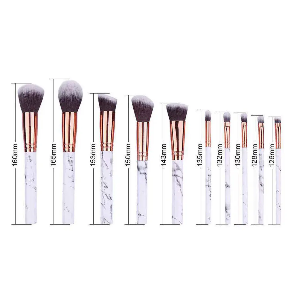 

10 Pcs Makeup Brush Marble Pattern High-grade Texture Makeup Brush Foundation Cream Eye Shadow Lipstick Makeup Brush Set Tool