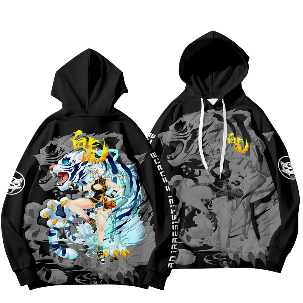 

Толстовка с капюшоном для мужчин и женщин, худи с красивым принтом белого тигра, повседневный свитшот в стиле хип-хоп, уличная одежда, Свобод...