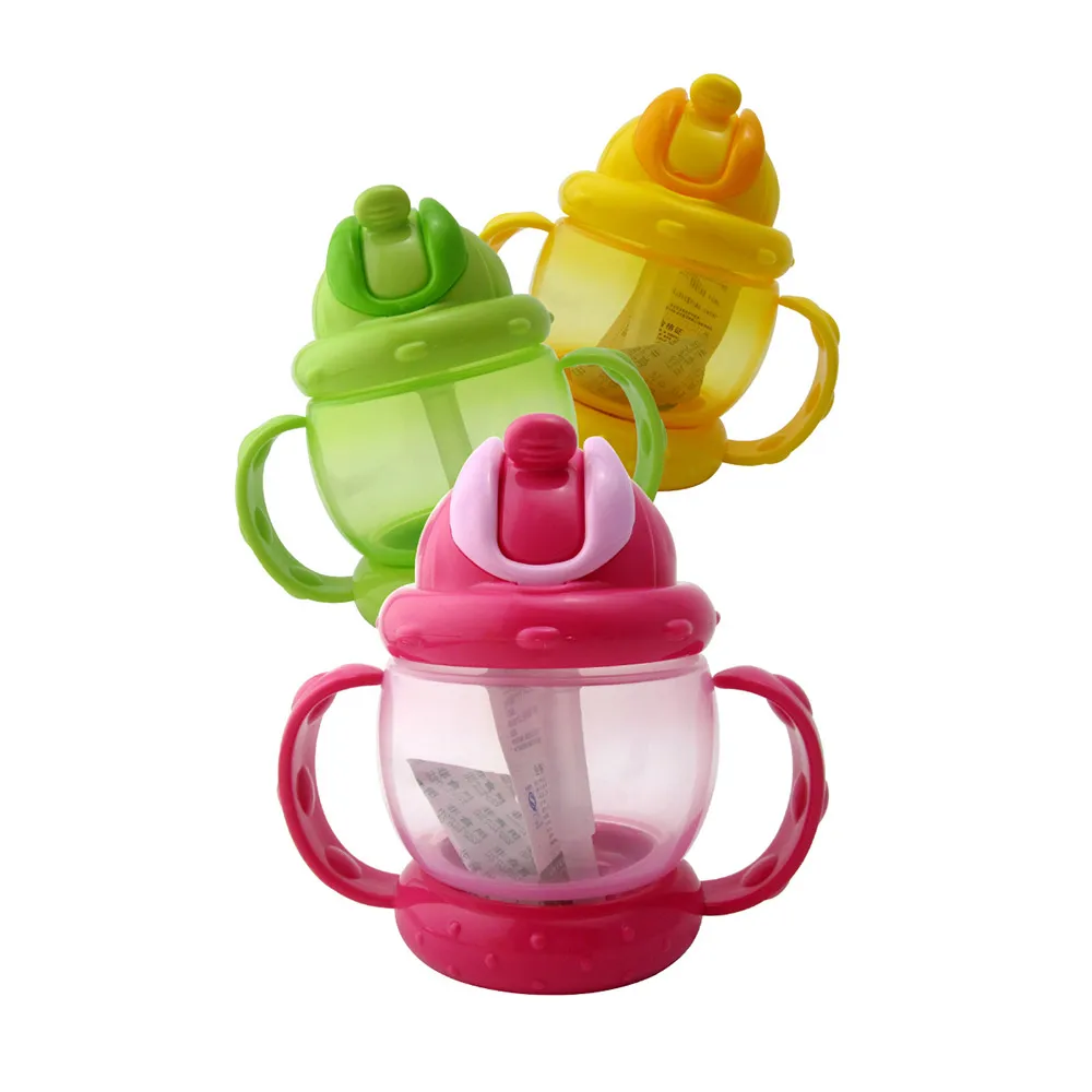 

240ML Baby Water Bottle Kids Children Drinking Water Straw Bottle Leak-proof Baby Cup with Handle Infant Traning Water Bottle