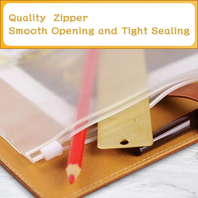 

Binder Pockets, 6-Hole Punched Zipper Binder Pocket, Waterproof PVC Pouch Document Filing Bags for 6-Ring Binder