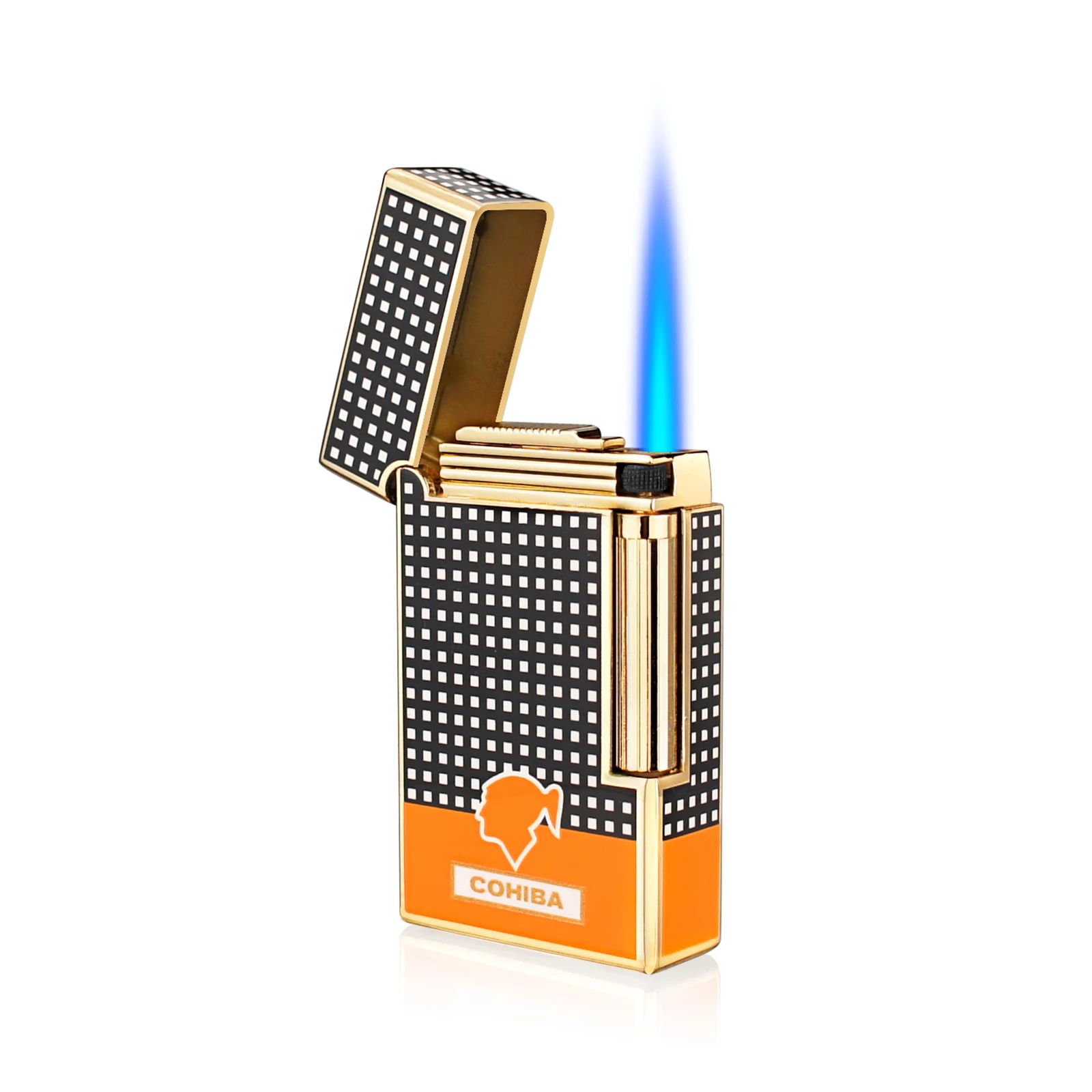 New Cigar Lighter Cohiba Torch Jet Flame Refillable Butane Gas Flintstones Lighter with Cigar Punch Cigar Accessories Gift Box