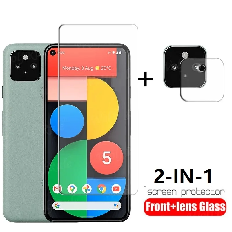 2-in-1 For Google Pixel 5 Glass For Pixel 5 Glass Camera Lens HD Phone Film Screen Protector For Google Pixel 5 Tempered Glass