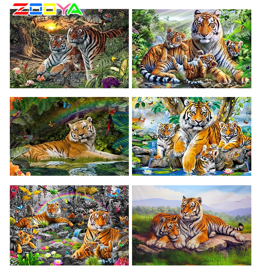 ZOOYA Алмазная картина с животным тигром вышивка ремесло DIY украшение для дома