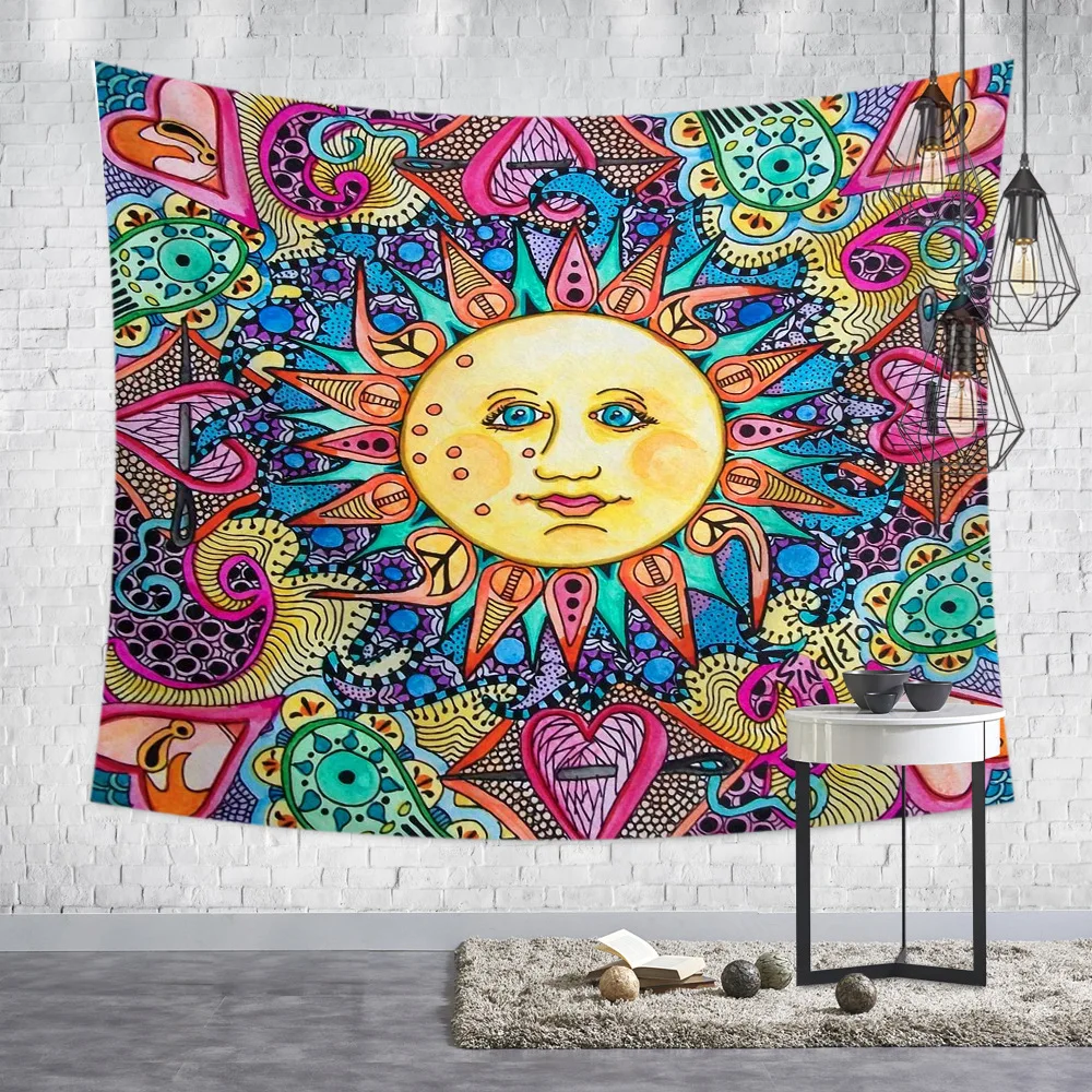 

Шикарный комнатный гобелен в стиле бохо, настенное одеяло в стиле бохо, ковер в богемном стиле, Настенная ткань, гобелен для спальни, домашни...