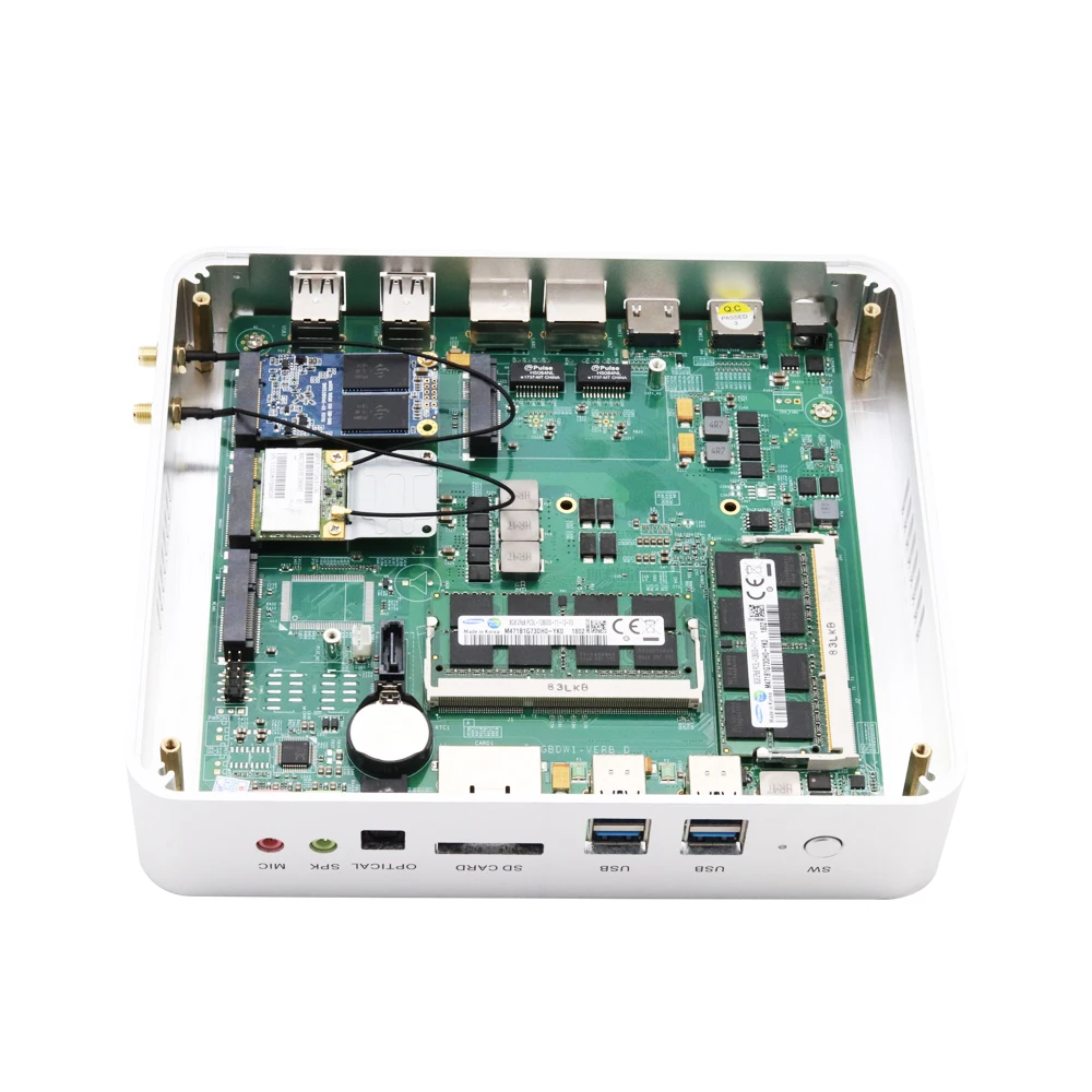 Супер безвентиляторный мини ПК с Windows 10 Pro Intel Core i5 5200U i7 5500U SD карты 4 к HTPC 16 г