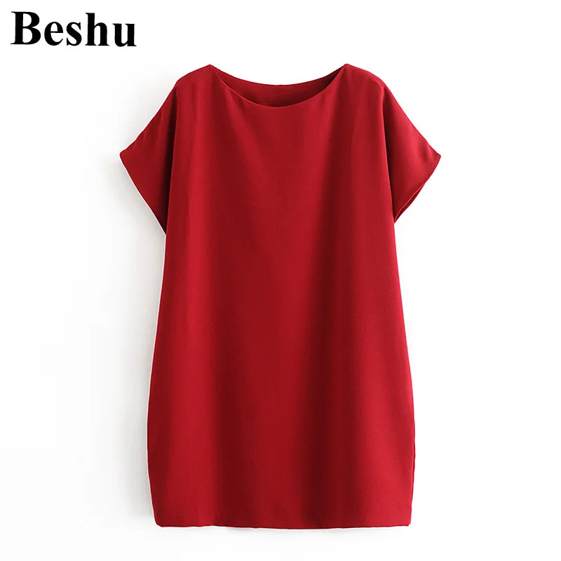 Za 2020 модное женское мини платье 2 цветов с О образным вырезом свободное