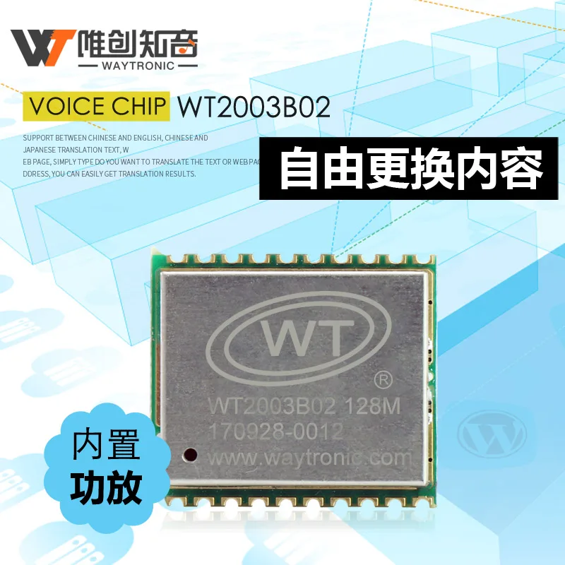 WT2003B02 высокого качества Mp3 Язык звуковой модуль чип Ic USB Порты и разъёмы свободно