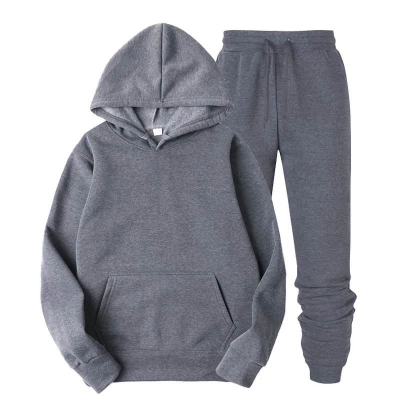 

Fashion Men's Hoodies 2020 Spring Autumn Male Casual Hoodies Sweatshirts Men's Solid Color Hoodies Sweatshirt Tops Pant Sets