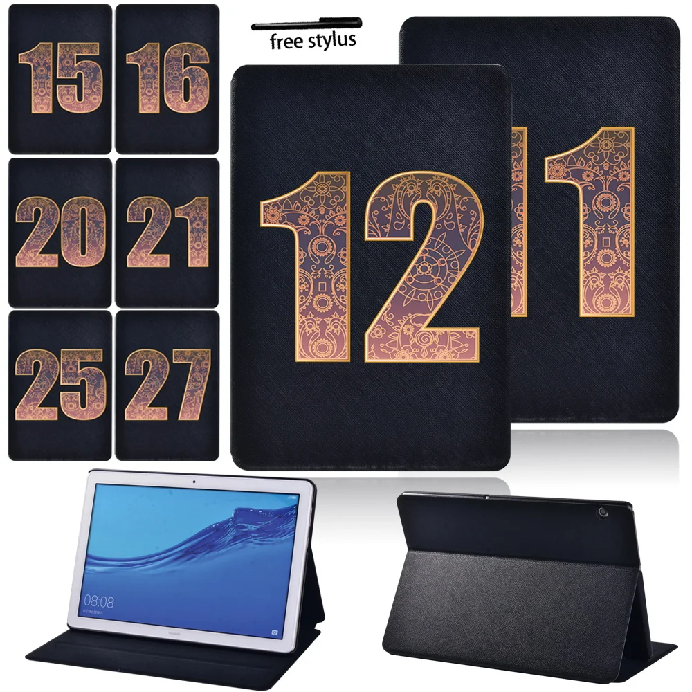 

Tablet Case for Huawei MediaPad T5 10 10.1/MediaPad M5 Lite/M5/ T3 10 9.6/T3 8 Leather Protective Shell + Free Stylus