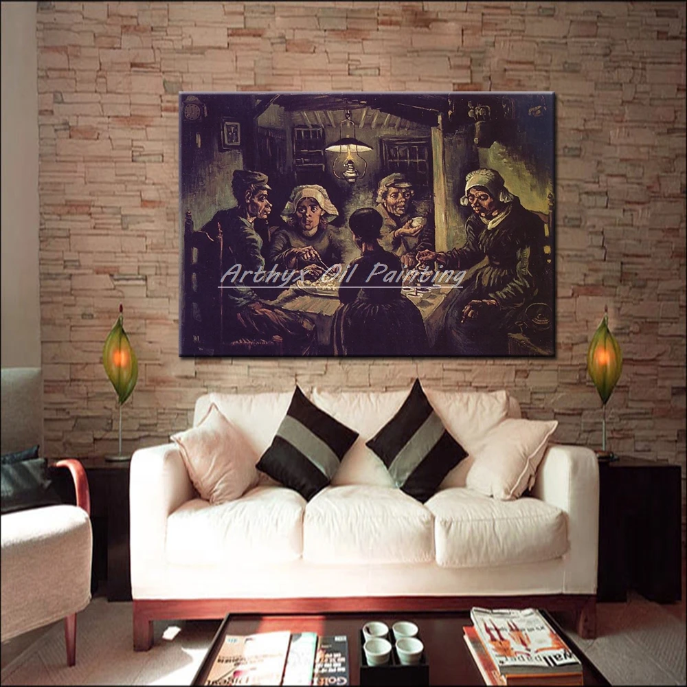 

The Potato-eaters Of Vincent Van Gogh Handpainted Reproduction Famous Oil Painting On Canvas Wall Art For Living Room Home Decor