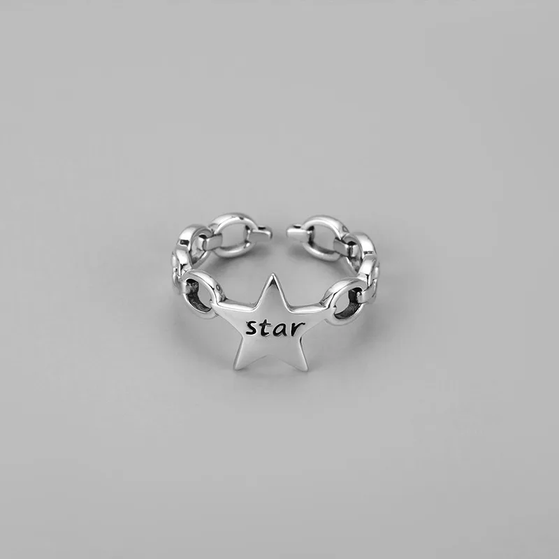 Женское и мужское кольцо из серебра 925 пробы с пятиконечной звездой|Кольца| |