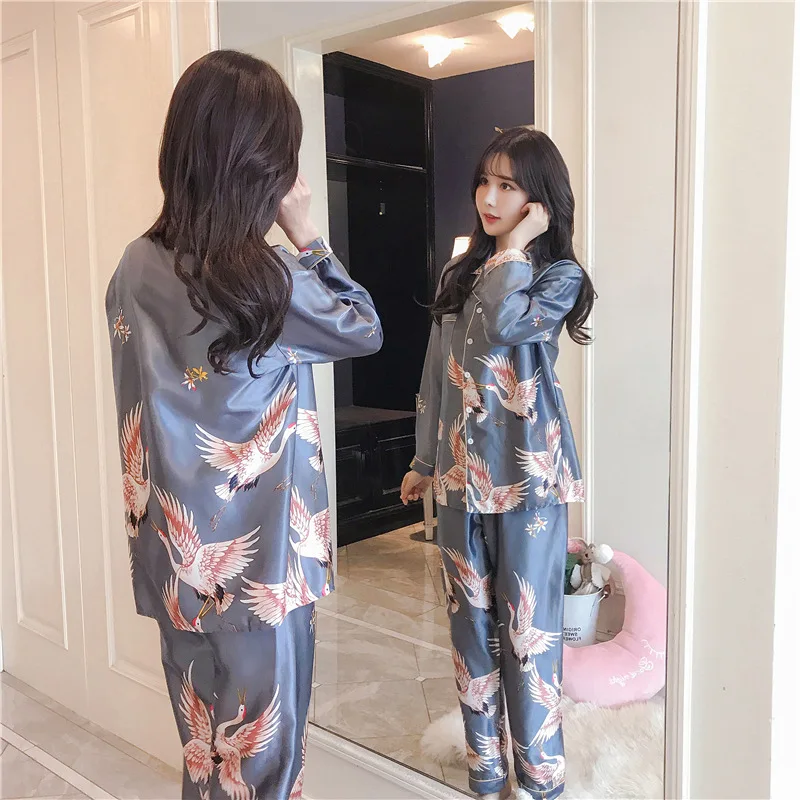 Пижама женская из вискозы Кардиган с длинным рукавом комплект двух предметов