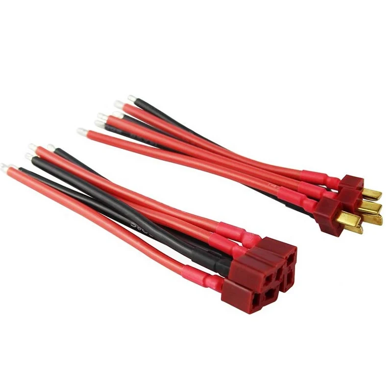 Кабель Deans Ultra Pigtail Т-образный штекер и гнездо 10 см 14 AWG мягкий силиконовый провод