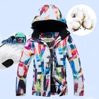 Зимние лыжные куртки для женщин, зимние теплые ветрозащитные лыжные костюмы, зимние спортивные костюмы combinaison Ski enfant, комплект для сноуборда