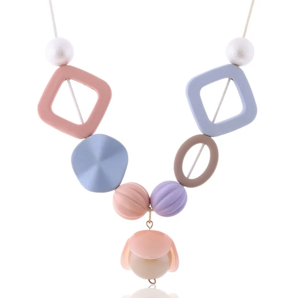 PINK Подходящее ожерелье s& кулоны женские/массивные/большие/бусины/F/женские/чокер ожерелье для женщин украшение шеи чокер NR004 - Окраска металла: PINK