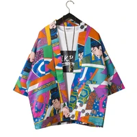 women men traditional japanese style kimono ukiyo e print cardigan yukata t shirt coats haori harajuku blouse ao dai streetwear