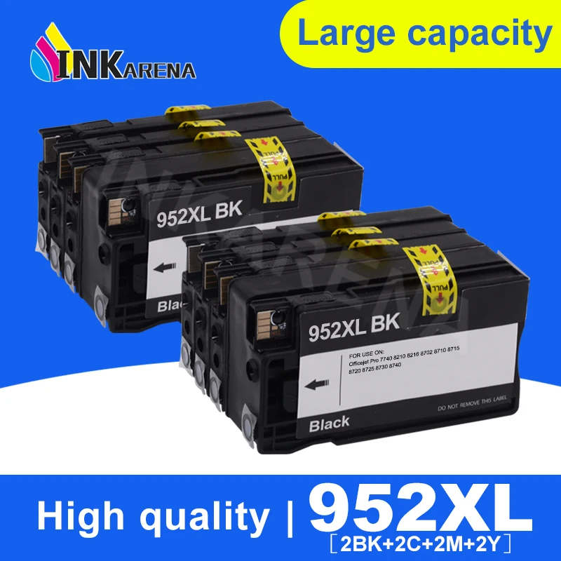 2 шт чернильные картриджи для принтера hp 952 XL Officejet Pro 7740 8210 8218 8710 8715 8720 8725 8728 8730 8740