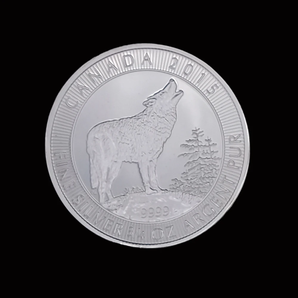 2015 Wildlife Wolf Commemorative Silver Coin 1OZ Elizabeth II Collectibles Gifts | Дом и сад