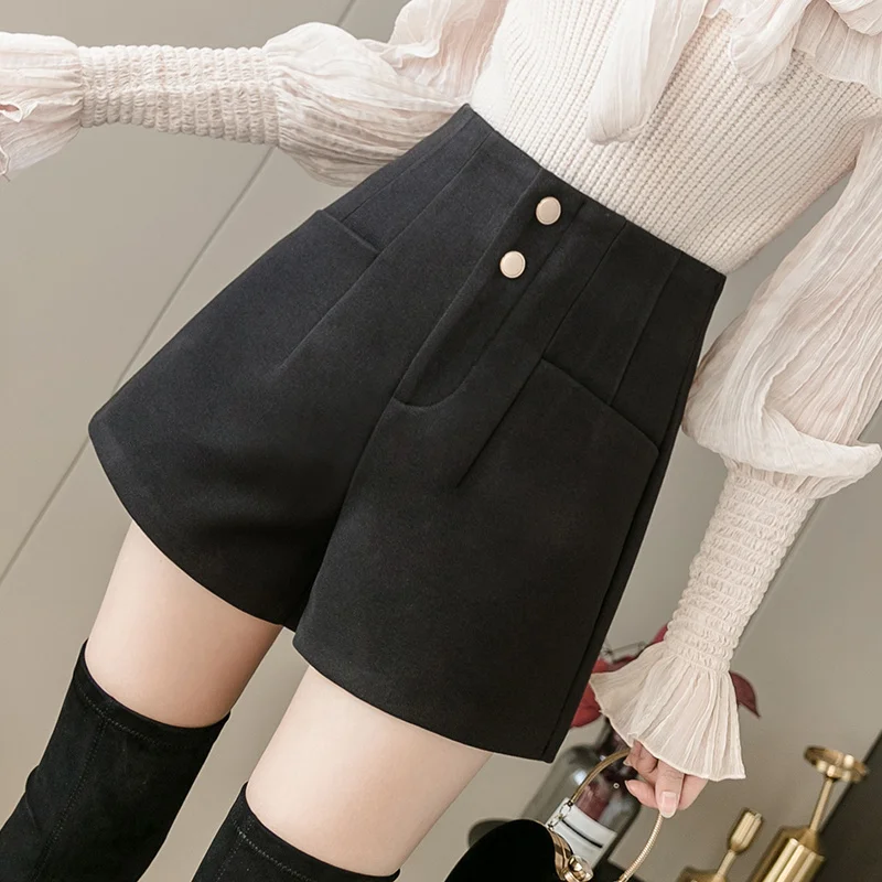 

Real Shot 2021 осень-зима костюм шерстяные шорты женская верхняя одежда