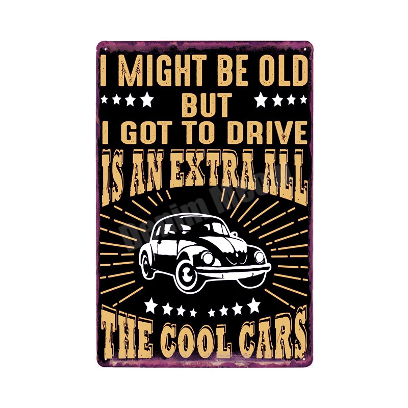 E Fix Cars Plaque Shabby Chic Metal Tin Signs Classic Car Wall Art Poster Advertising Plates Bar Garage Vintage Home Decor MN117 - Цвет: E