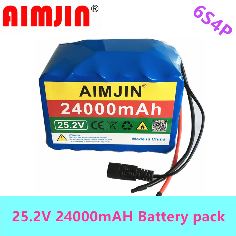 

6s4p 24V 24Ah 18650 Battery Lithium Battery 25.2v 24000mAh Electric Bicycle Moped /Electric/Li Ion Battery Pack with Charger