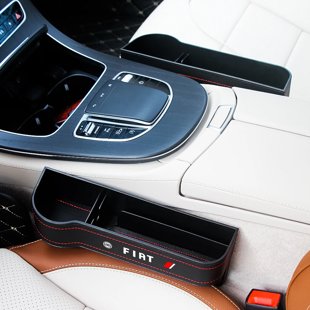 

Car Seat Crevice Storage Box Seat Gap Slit Pocket Card Phone Organizer For FIAT 500 Grande Punto Abarth Ducato Bravo Panda Tipo
