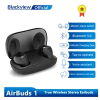 blackview airbuds 1 tws bluetooth earphone wireless earphones ipx4 waterproof earbuds headsets charging box with microphone