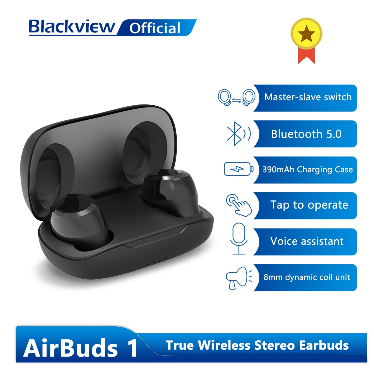 Blackview AirBuds 1 Наушники-вкладыши TWS Bluetooth наушники Беспроводной IPX4 Водонепроницаемый