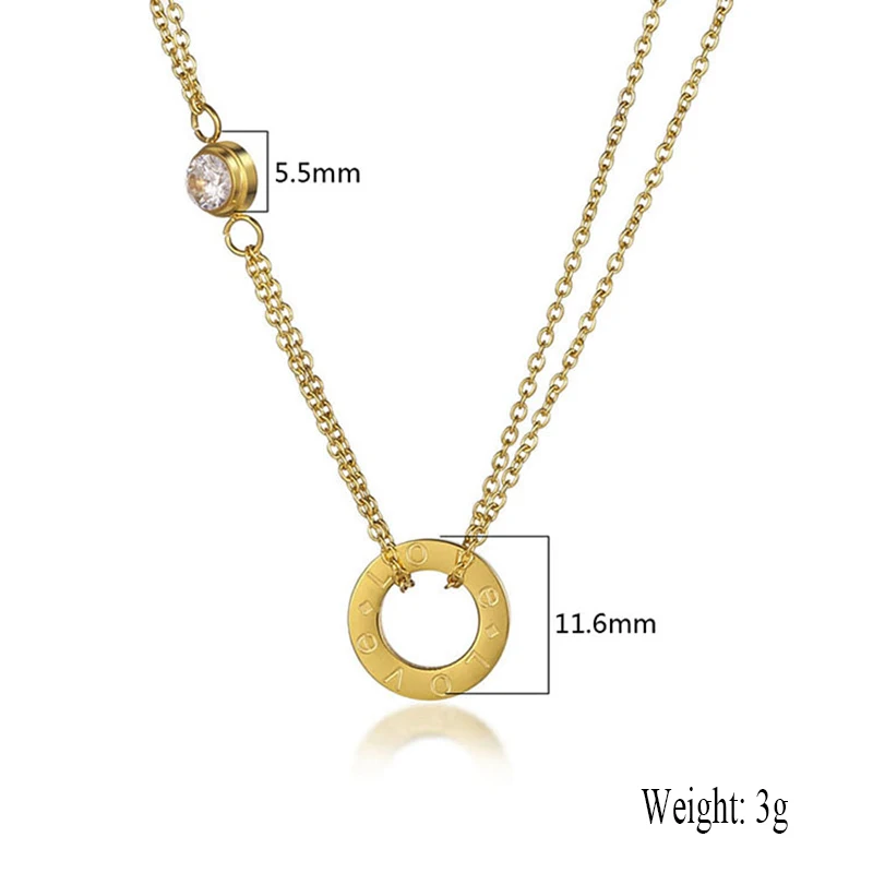 

2021 New Stainless Steel Necklace For Women Clavicle Chain Pendant Sweet Love Classic Gift Jewelry