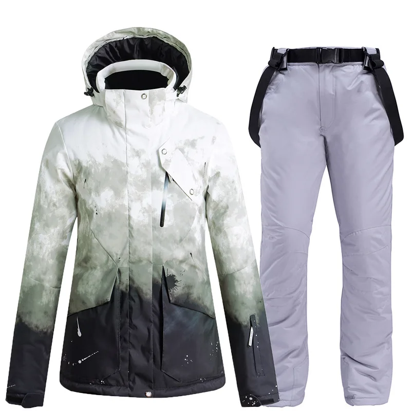 

Мужской и женский лыжный костюм, куртка и штаны для снега, водонепроницаемая зимняя одежда для горных лыж, сноуборда, ветра и снега