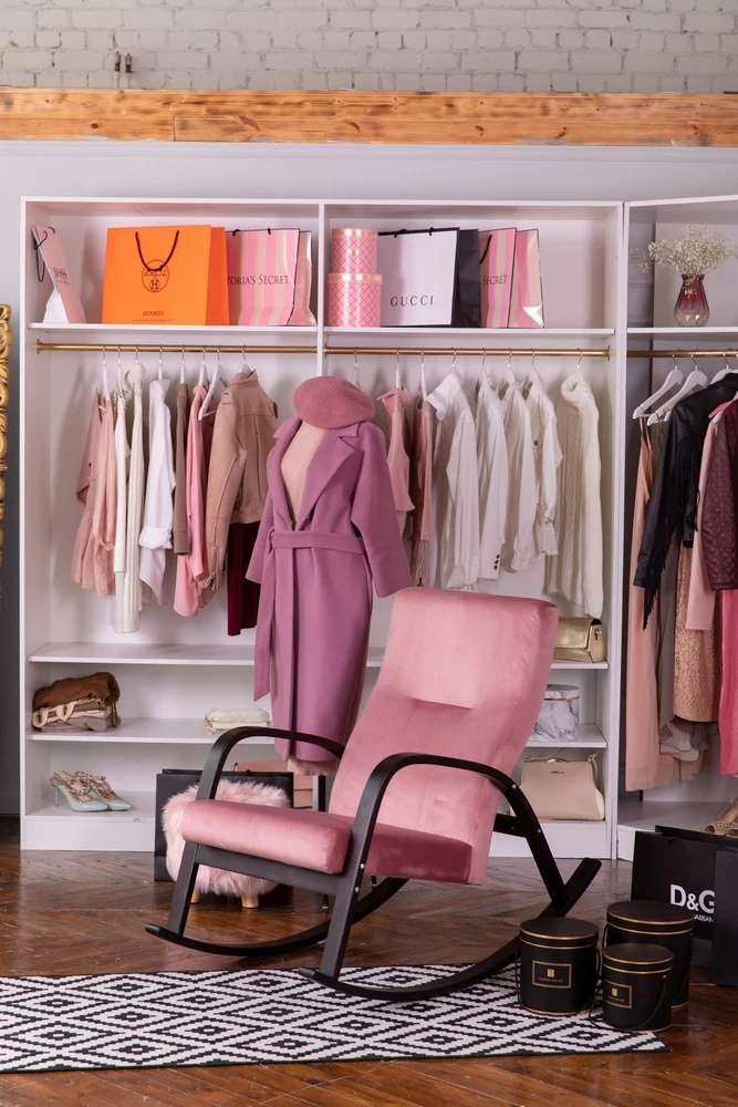 Кресло-качалка Мебелик Ирса ткань минт каркас вишня |