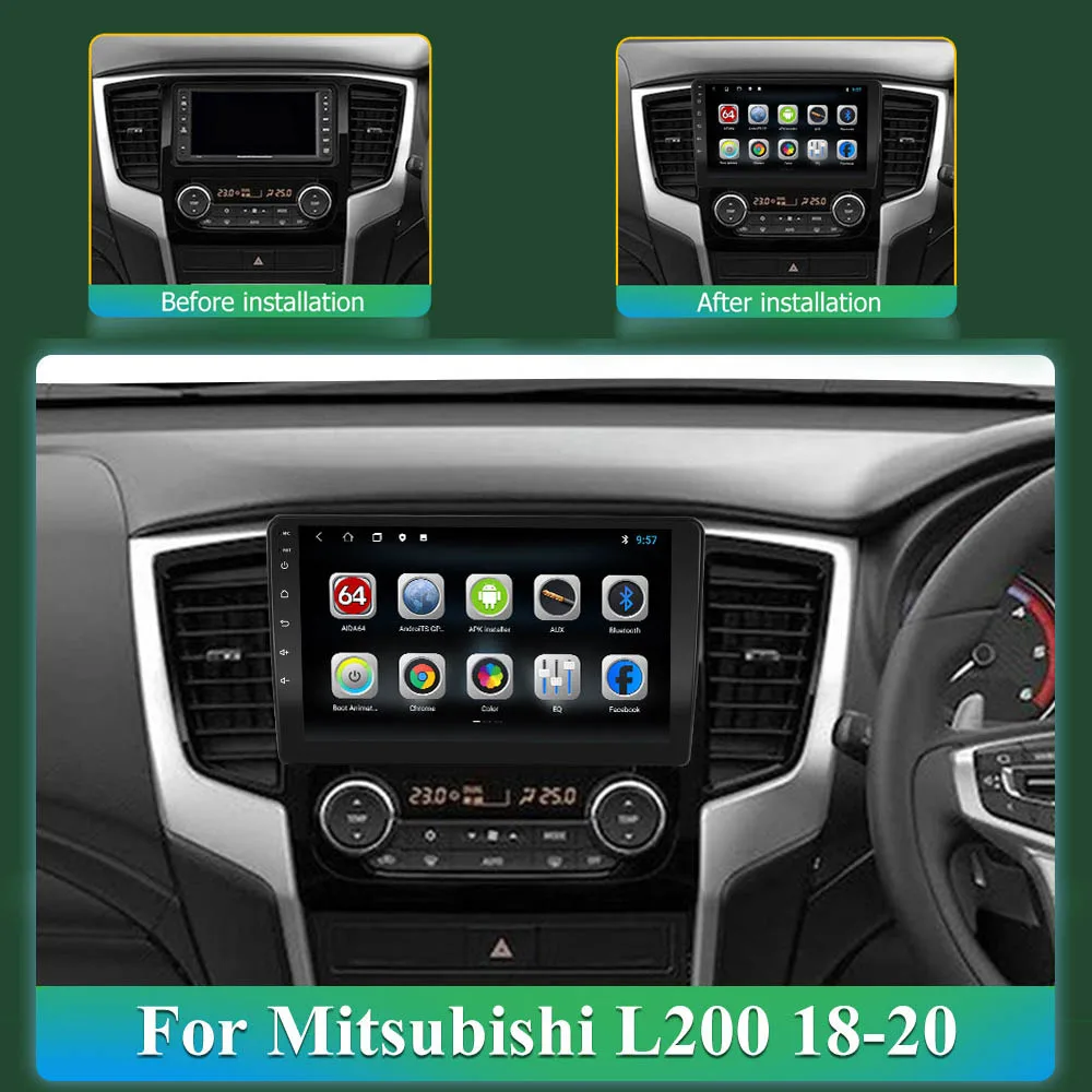 Автомагнитола для Mitsubishi L200 мультимедийный проигрыватель с радио и навигацией GPS