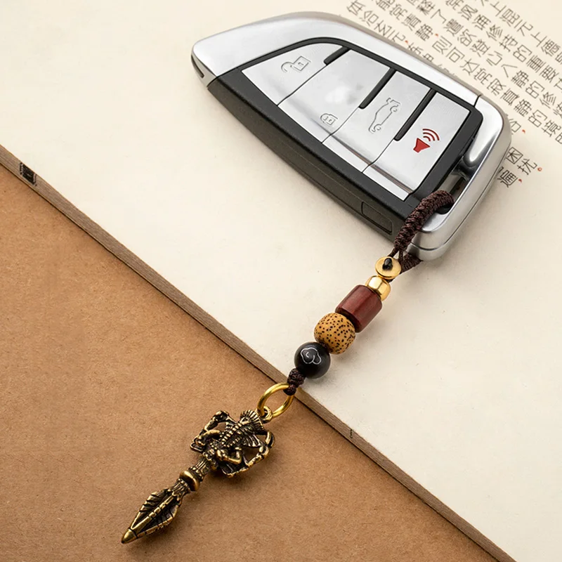 Ретро латунный брелок с крестом Бога орела пестик Брелок подвеской счастливый