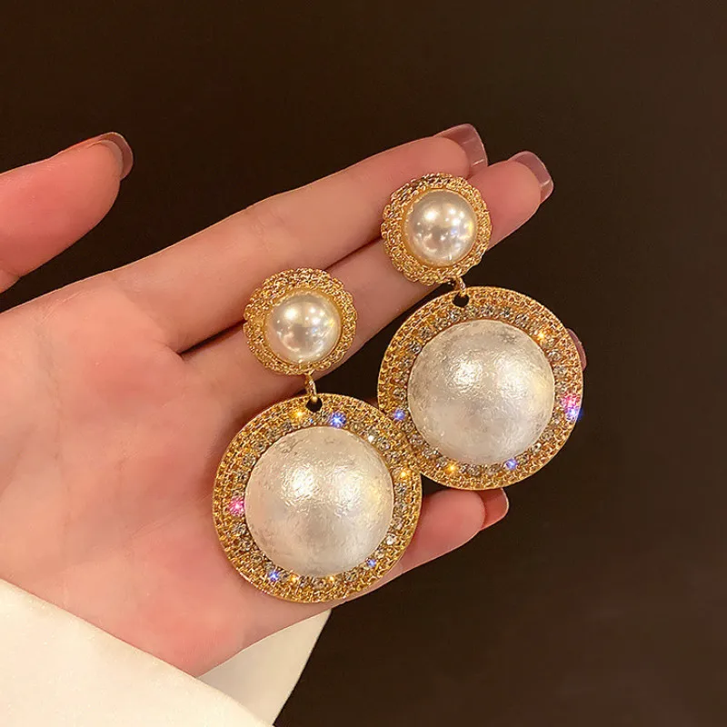 

2021 new Big Pearl Dangle Earrings for Women Ear Jewelry Gift