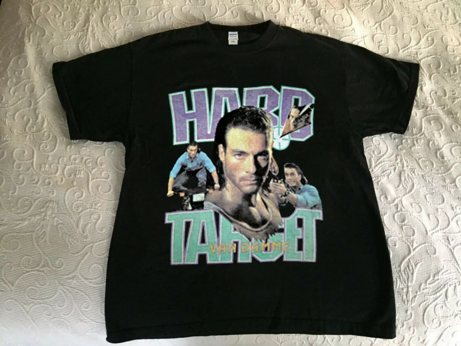 

vtg Hard Target Movie 1993 Jean Claude Van Damme All Over T Shirt