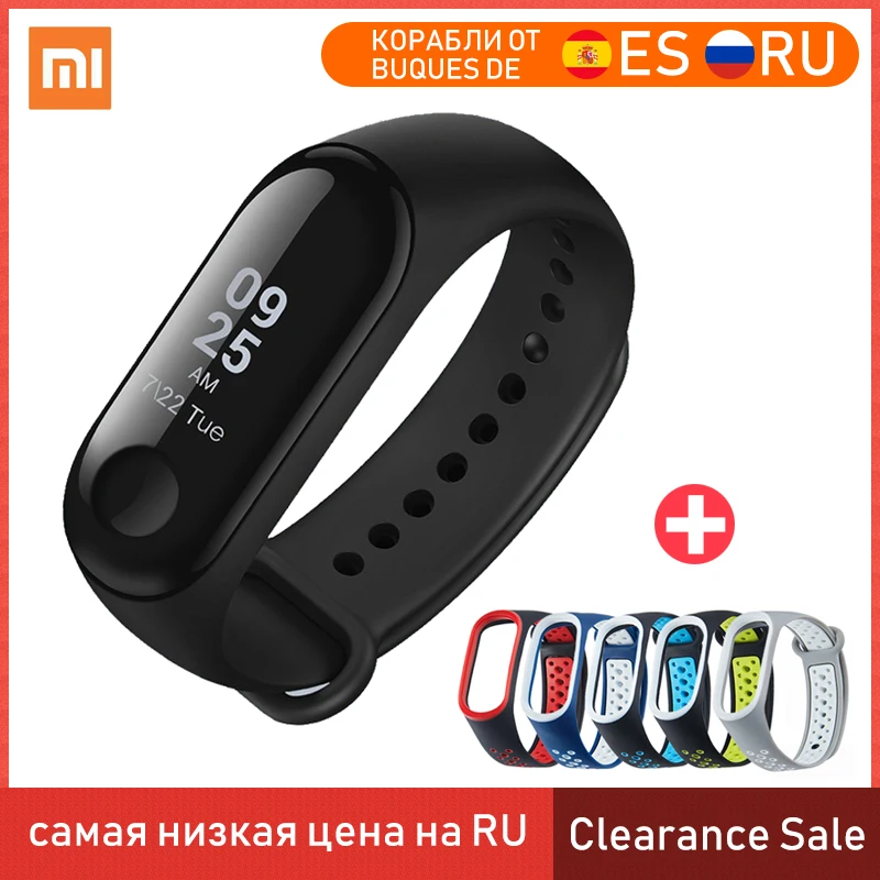 Умный Браслет Xiaomi Mi Band 3 многоязычный 50 м водонепроницаемый пульсометр фитнес
