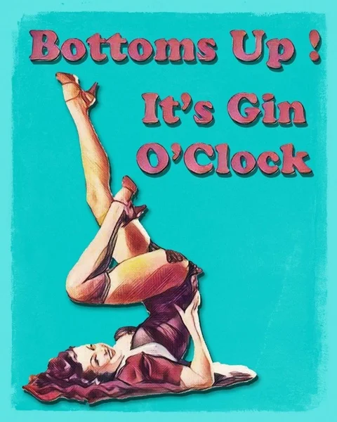 

Низ Up Its Gin O-clock жестяной знак, художественное настенное украшение, винтажный алюминиевый Ретро металлический знак
