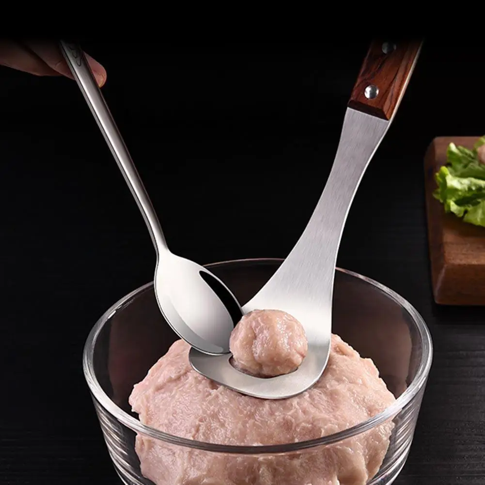 Кухня Удобный из нержавеющей стали антипригарный фрикадельница форма ложка