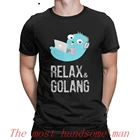 Расслабляющая футболка Gopher Golang Go, мужские хлопковые повседневные футболки, футболка с круглым воротником, топы с коротким рукавом и графическим принтом