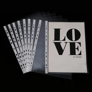 100 шт., универсальный лист формата А4 с 11 отверстиями для прозрачных файлов, бумажная папка для документов из ПВХ, протекторы для страниц