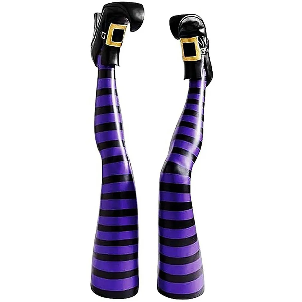

Halloween Evil Witch Legs Props Upside Down Wizard Feet With Boot Stake Ornament Decoration For Front Yard Courtyard Lawn