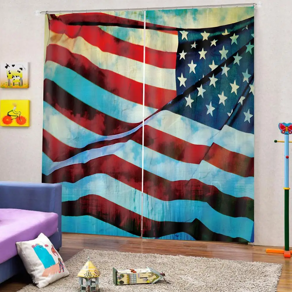 Креативный деревенский декор американский флаг США занавеска для гостиной