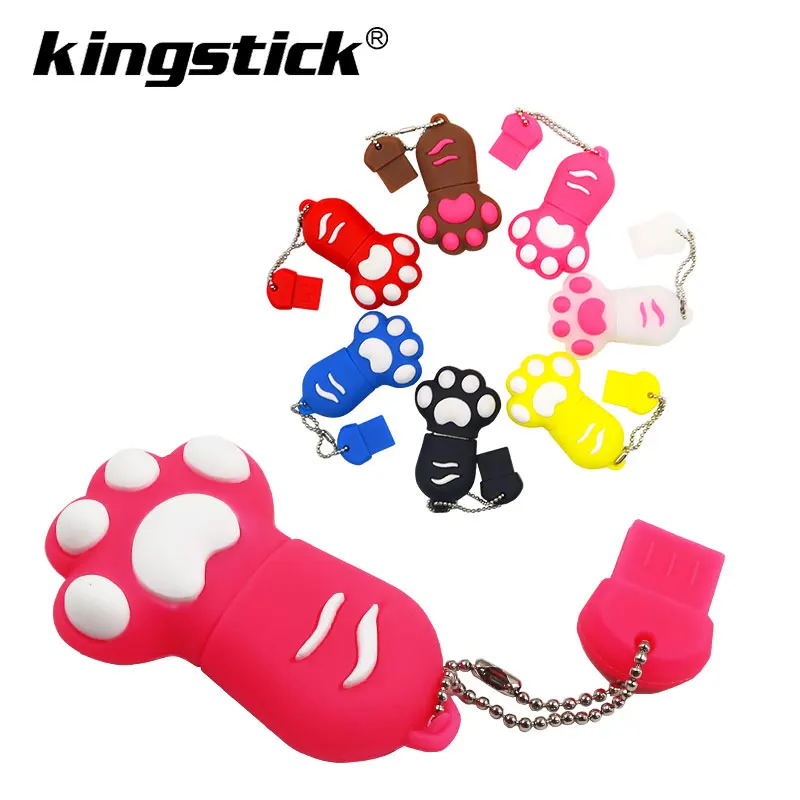 Стиль USB 2,0 мультфильм коготь USB флеш-накопители Cat Paw 8 ГБ 16 ГБ 32 ГБ 64 Гб 128 ГБ флеш-накопитель Флешка USB диск карта памяти