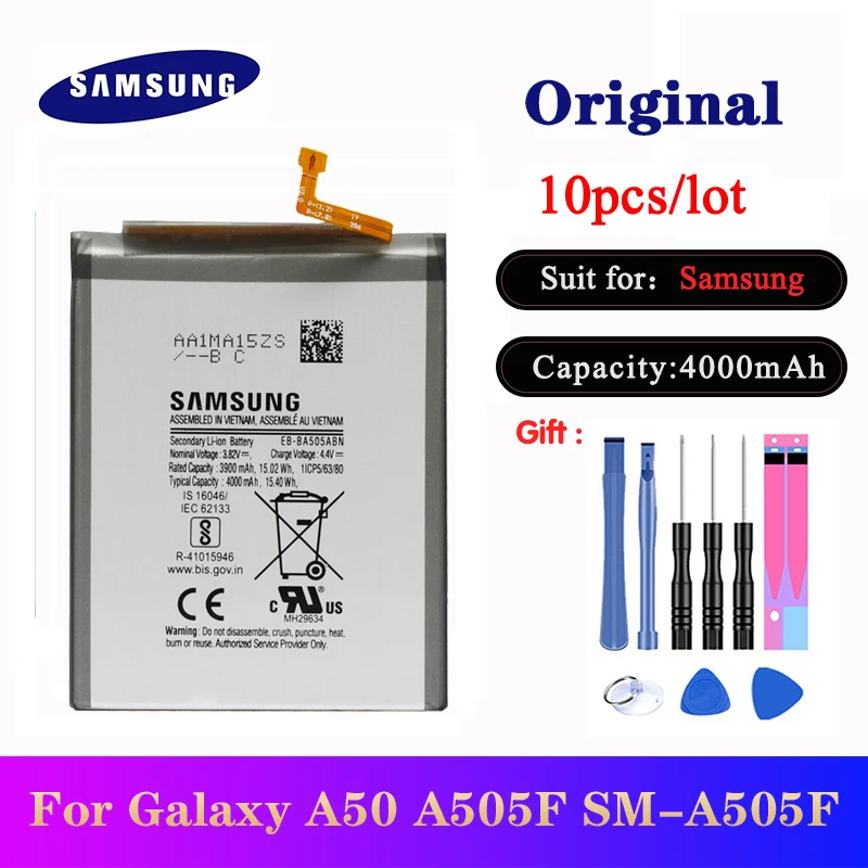 

10pcs/lot EB-BA505ABN Original Battery For Samsung Galaxy A50 A505F SM-A505F Phone Replacement Batteries 4000mAh