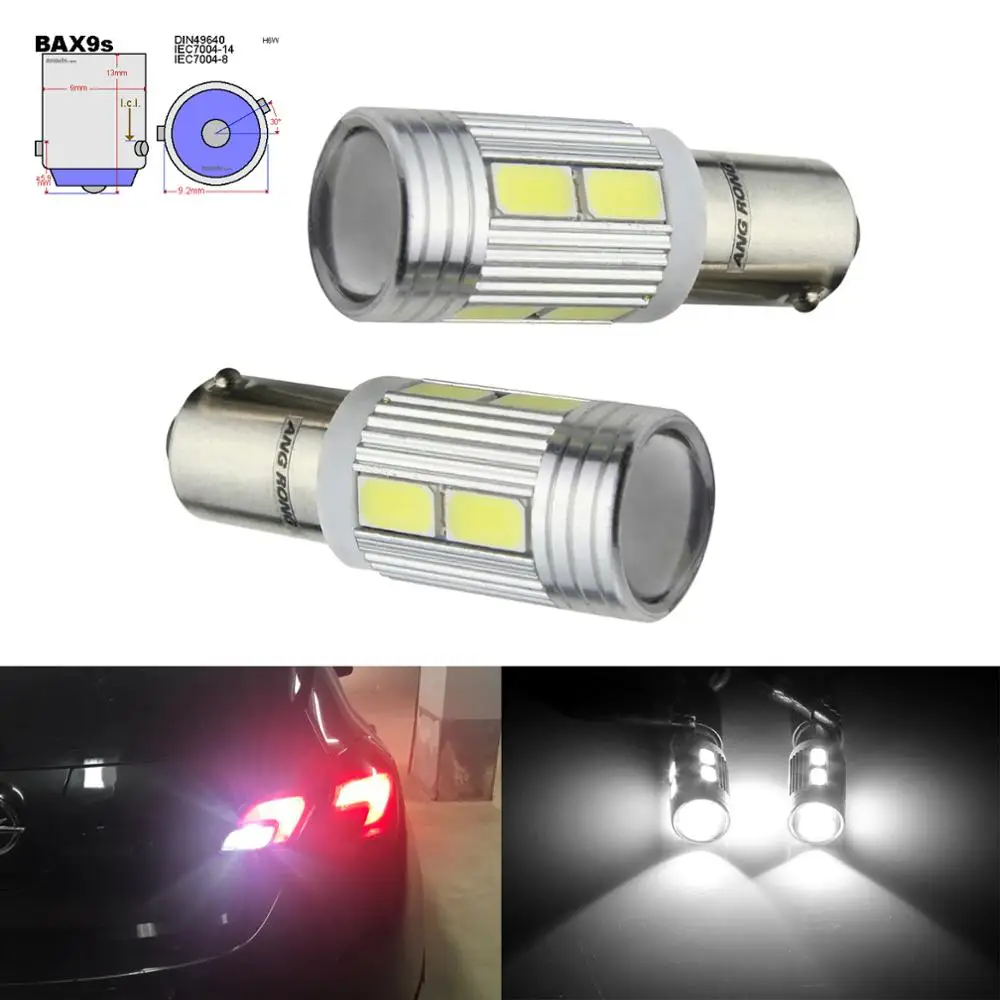 

2 шт. универсальный ксеноновый белый H6W BAX9s 433 10 SMD светодиодный боковой индикатор лампы для парковки