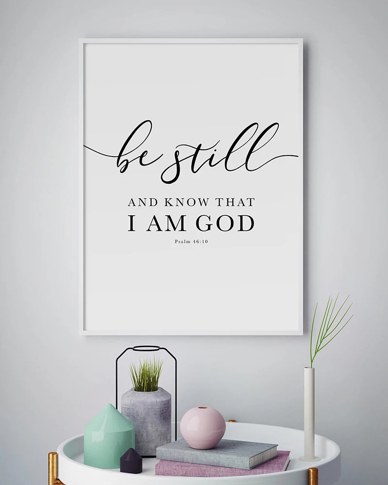 Будьте все еще Псалом 46:10 Библия поклет искусство на стену и знайте что я Бог